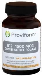 Vitamine B12 1500 mcg Combi Actief Folaat - 60 Zuigtabletten