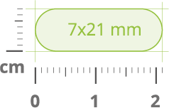 De capsulemaat van dit product is 7 x 21 mm 7 x 21 mm