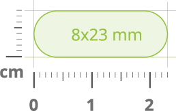 De capsulemaat van dit product is 8 x 23 mm 8 x 23 mm